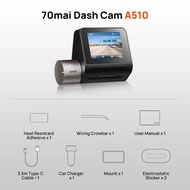 70mai A510 Smart Car Dash Cam ความคมชัดสูง บันทึกภาพหน้าและหลัง วิจารณญาณไกล วิจารณญาณกลางคืน ระบบสื