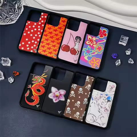 Wildflower Cute Dragon Skull Phone Case for iPhone 17 16 15 14 13 12 Pro Max Plus WF Fashion Flower 