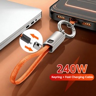 Twitch 0.18M 0.36M PD240W Super Fast Charging Dual Type C Cable Short Key Chain Data Cable 48V 5A Br
