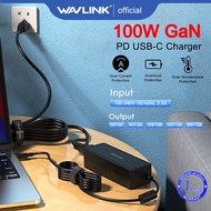 Wavlink PD 100W ที่ชาร์จแบตเตอรี่โทรศัพท์เร็ว USB-C GaN เครื่องชาร์จ USB-C สากลสำหรับแล็ปท็อปแท็บเล็