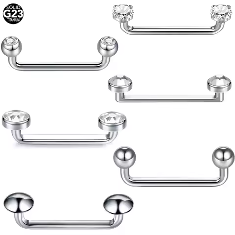 10Pcs/set G23 Titanium Surface Barbell Micro Dermal Anchor Piercing 14G Internal &External Skin Dive