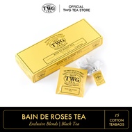 TWG Tea | Bain de Roses Tea | Black Tea Blend | Cotton Teabag Box 15 Teabags / ชา ทีดับเบิ้ลยูจี ชาดำ แบง เดอ โรส ที ชนิดซอง บรรจุ 15 ซอง