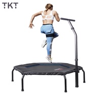 TKT Trampoline with Handrails Trampoline for Adults Children Jump Pole Gymnasium Indoor and Outdoor Trampoline