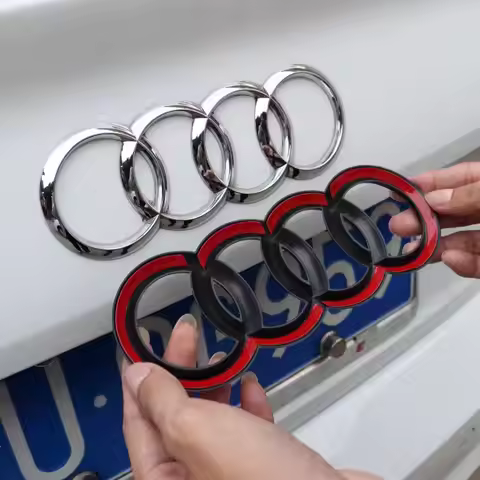For Audi A3 A6L A7 A1 A2 A8 A4 A5 Q3 Q5 Q8 Q7 Q2L TT Q6 RS3 RS4 RS5 RS6 4 Rings ABS Car Front Hood E