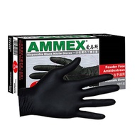 Aimasi AMMEX thick disposable black nitrile gloves tattoo oil acid and alkali resistant to oil and a