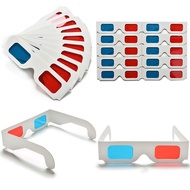 10pcs Universal Anaglyph Cardboard Paper Red Blue Cyan 3D Glasses For Movie EF ☆atoz365mall