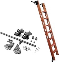 Ladder Track Hardware Kit, Rolling Library Ladder Hardware Sliding Barn Style Track Kit 3.3ft-20ft (