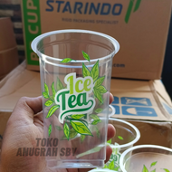Gelas Plastik Sablon Ice Tea 16 Oz Starindo Tebal 5gram