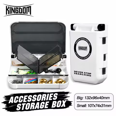 KINGDOM Fishing Tackle Box Mini Storage Case Flying Fishing Tackle Box Fishing Spoon Hook Bait Stora
