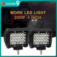 เเพค 2 ชิ้น ไฟสปอร์ตไลท์รถยนต์ ไฟหน้ารถ LED SPOT BEAM US 200W ไฟช่วยตัดหมอก 12V-24V เเสงขาว