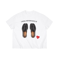 UNISEX "SHOES" Boxy Form White T-Shirt - EDDIE