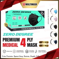 Ready Stock 50pcs Zero Degree 4 Layer Medical Grade Face Mask Disposable Mask BFE99% PFE96%/20pcs Ze