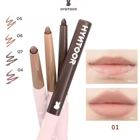 Hyntoor Lip Liner Pen Mud Matte Waterproof Professional Lipliner Pencil Matte Lip Non-stick Cup Nude