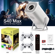 Projector Game S40 Max Connect Mobile WIFI Bluetooth 4K Android11.0 + Join 3D games