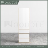 Wooddle 2 Door Wardrobe with 3 Drawer Bigger Size (200cm Height) HMZ-FN-WD-6007