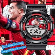 Electronic Waterproof Watch, for Girls, CR7, Cartoon Design, LED Digital Watch, with Adjustable Stra