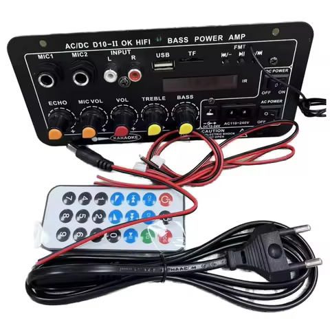 High power car Bluetooth amplifier board, home audio karaoke outdoor car subwoofer amplifier board D