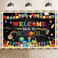 MEHOFOND 7x5ft Welcome Back to School Backdrop for Photography Kids First Day of School Background C