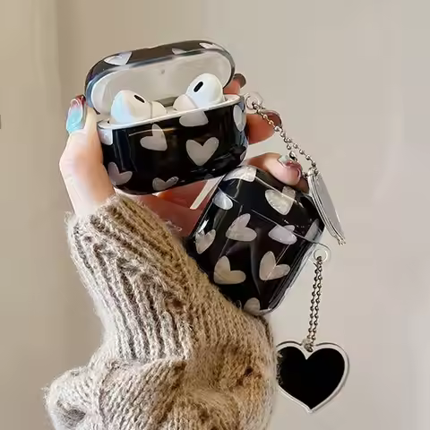 Black Lover Heart Funda For AirPods Pro 2nd Generation Case For AirPods 3 Pro 2 1 Earphone Cover For