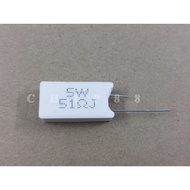 (5c) 5W 51RJ Ceramic Resistor Plug 5W 51RJ 1% Copper Pin, 100% New.
