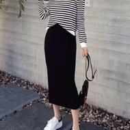 Wavy Midi Skirt 7/8 Span/Premium Span Skirt Scuba Span Skirt Premium Work Skirt