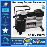 BISA COD - Mini Heavy Duty Air Compressor DC 12V 150 PSI - Hitam / Kompresor Angin Mini Untuk Pompa 