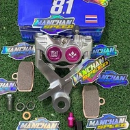 NEW PRODUCT MX KING FORMULA 8.1 RACING PARTS 81 4 PISTON CALIPER + REAR BRACKET SET WITH BONUS BOLTS