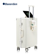 Bohr Shield กระเป๋าเดินทางอเนกประสงค์ขนาด 20 นิ้วพร้อมสายรัดกระเป๋าเดินทางรหัสผ่าน TSA ล็อค กรอบอลูม