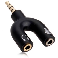 Audio Splitter U Shape - Mic Clip on - 3.5MM JACK AUDIO MIC AND HEADPHONE HEADSET