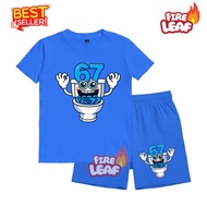 NEWEST 67 TOILET ANOMALI BRAINROT CHILDREN'S T-SHIRT SET