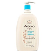 Aveeno Baby Daily Moisture Wash &amp; Shampoo Oat Extract (33oz) 976ml. อาวีโน่ เบบี้ เดลี่ มอยส์เจอร์ไรซิ่ง วอช แอนด์ แชมพู
