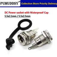 2 Pairs DC099 DC Power Socket Female Panel Mount Connector Metal DC-099 Open Hole 11MM 5.5*2.1mm/5.5