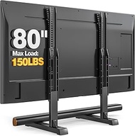 Universal TV Stand Mount for 24-80 inch Flat or Curved TVs, Height Adjustable TV Legs, Steel Table T