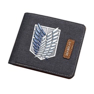ZZOOI Student coin Card purse Anime Attack on Titan wallet Men women short printing Canvas wallet teenagers purse