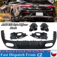 MagicKit  AMG E53 Look For Mercedes E-Class C238 Coupe A238  Gloss Black  Car Rear Diffuser+Tailpipe