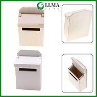 【LLMA】Miniature Blank Mail Box House Mini Mail Box Miniature Wooden Flip Mailbox Model