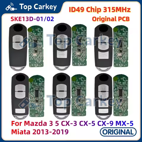 TopCarkey SKE13D-01 SKE13D-02 Original PCB Smart Remote Key ID49 Chip 315MHz for Mazda 3 5 CX-3 CX-5