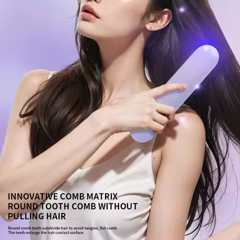 Portable straight hair comb with 3-speed temperature control, hot comb, charging electric comb, 60 m