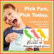 [Direct from Japan]Piico Unscented Kids Floss Picks - Fluoride-Free Dual-Line Dental Floss Picks - F