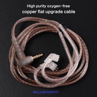 WELLNESSSPOT KZ Earphones Cord For KZ ZEX 3.5mm Twisted Cable Upgrade High-Purity Oxygen-Free Copper
