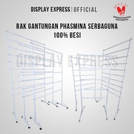Rak gantungan Jilbab / Gantungan Kerudung / Gawang Hijab Phasmina BESI SUSUN 10 Berkualitas dan Term