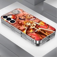 Rengoku Demon Slayer 09 Luxury Plated Frame Glass Phone Case For Samsung Galaxy S22 S23 S24 S25 Ultr