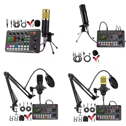 F998 Live Sound Card Sound Mixer F998 Podcast Recording Equipment for Music Love