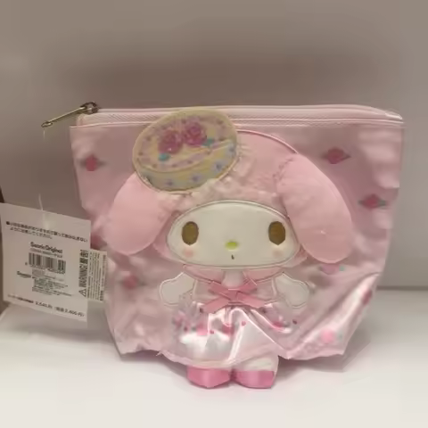 Kawaii Sanrio My Melody Pink Multi Layers Makeup Bag Printed Portable Cute Anime Cartoon Lightweight