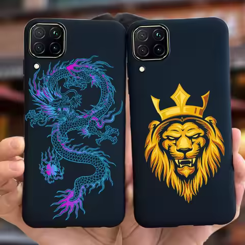 For Huawei P40 Lite Case Nova 7i Cool Dragon Lion Patterned Back Cover For Huawei Nova 7i Phone Case