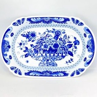 （全新現貨）古董 日本製造 The blue basket 陶瓷盤 展示盤 飾品盤 居家擺件 日式風格 盤子 碗盤 餐盤 水果盤