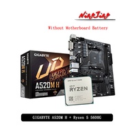 AMD Ryzen 5 5600G R5 5600G CPU + GIGABYTE GA A520M H Motherboard Suit Socket AM4 CPU + Motherbaord S