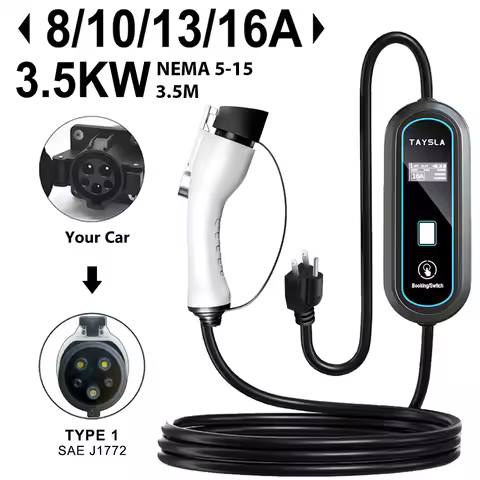 TAYSLA Electric Vehicles Charger 3.5KW 80V-240V 16A TYPE 2 TYPE 1 J1772 GBT Portable EV Charger Char