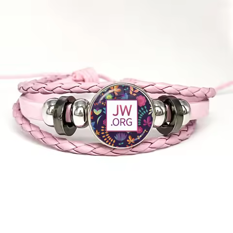 Fashion JW.ORG Casual Leather Bracelet JW Child Caleb Sophia Jehovah Bloodless Multilayer Pink Leath