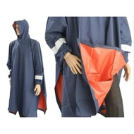 HIJAU SUPER JUMBO RUBBER HAND PONCHO RAINCOAT (A CROSS BRAND) - ARMY GREEN